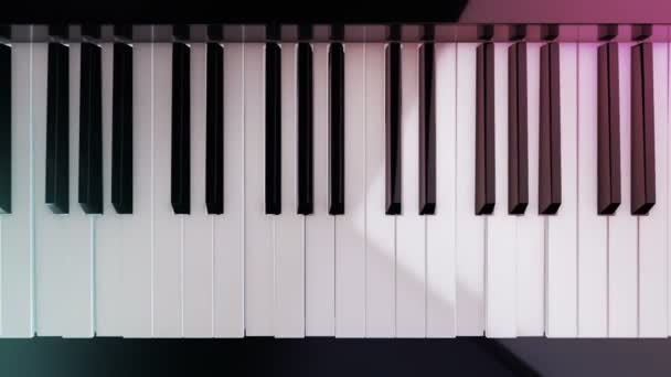 Fond Avec Animation Jeu Sur Piano Avec Touches Piano Poussantes — Video