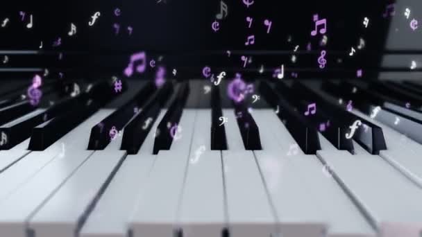 Fond Avec Animation Jeu Piano Avec Touches Piano Poussantes Symboles — Video