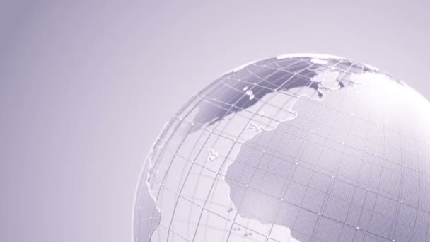 Абстрактний Фіолетовий Фон Обертанням Сірої Землі Глобус Скла Анімація Безшовної — стокове відео