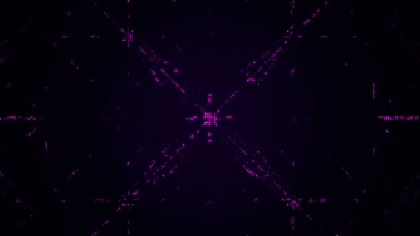 紫のちらつきドットのアニメーションを用いた抽象技術の背景 シームレスなループのアニメーション — ストック動画