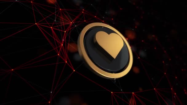 Animation Footage Heart Icon Rotating Circle Technology Background Seamless Loop — 비디오