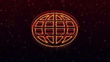 Teknoloji arka planında dünya haritasının 3 boyutlu animasyon görüntüleri, kusursuz döngü