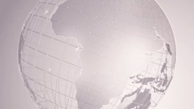 Dünya Küresi 'ni camdan döndürerek soyut arkaplan, kusursuz döngü animasyonu 