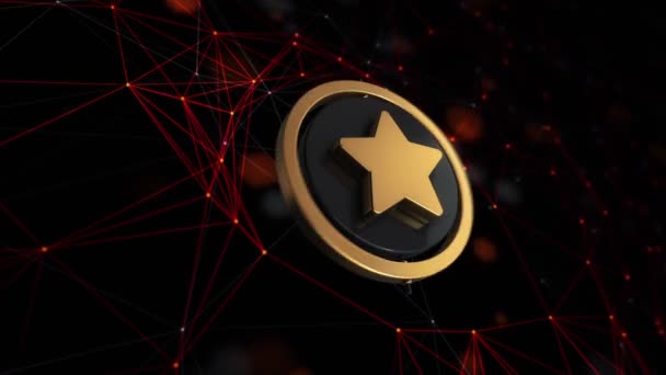 Animation Footage Star Icon Rotating Circle Technology Background Seamless Loop — 비디오