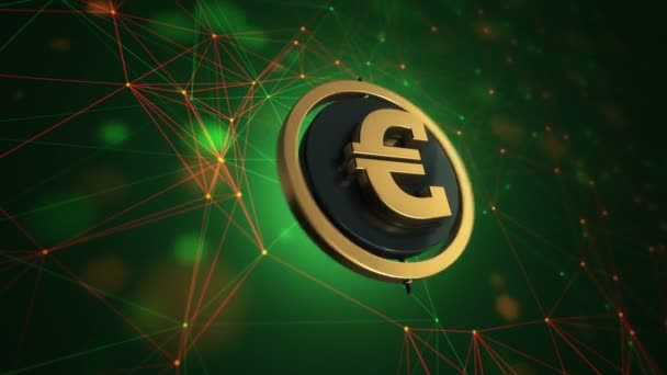 Imagens Animação Ícone Euro Com Círculo Rotativo Fundo Tecnologia Loop — Vídeo de Stock