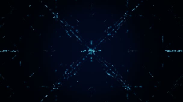 Fond technologique abstrait avec animation de points scintillants bleus, Animation de boucle transparente 