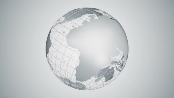 Absztrakt Háttér Forgatásával Szürke Earth Globe Üvegből Animáció Zökkenőmentes Hurok — Stock videók