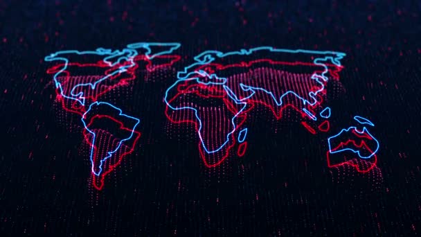 Animační Záběry Mapy Země Technologickém Pozadí Bezešvé Smyčky — Stock video
