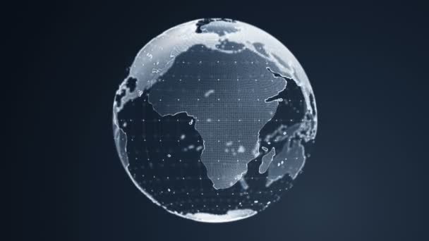 Absztrakt Háttér Szürke Forgatása Earth Globe Üvegből Animáció Zökkenőmentes Hurok — Stock videók