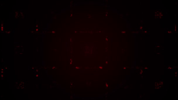 Fond technologique abstrait avec animation de points rouges scintillants, Animation de boucle transparente 