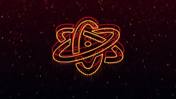 Technological Background Shiny Science Symbol Dark Background Seamless Loop — Stock Video