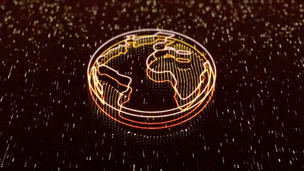 Animatie Beelden Van Aarde Kaart Technologie Achtergrond Naadloze Lus — Stockvideo
