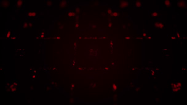 Абстрактный Технологический Фон Анимацией Красных Летящих Точек Анимирование Безморской Ловушки — стоковое видео