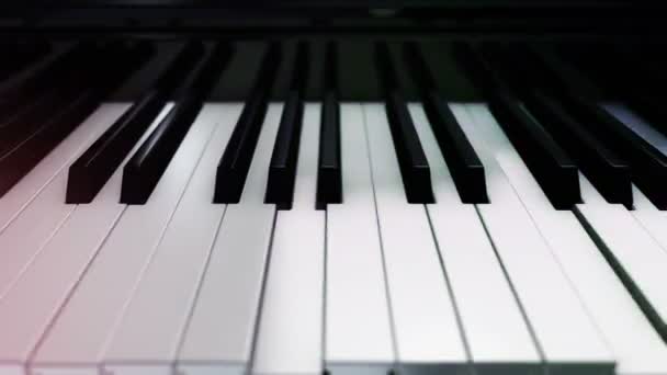 Latar Belakang Dengan Animasi Bermain Piano Dengan Menekan Tombol Piano — Stok Video