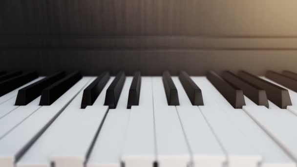 Fond Avec Animation Jeu Sur Piano Avec Touches Piano Poussantes — Video