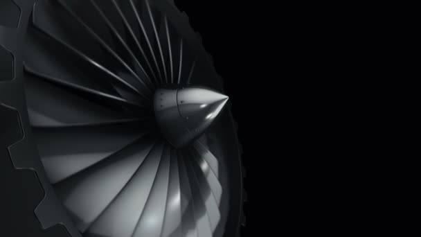 涡轮机旋转喷气式发动机的动画 无缝循环动画 — 图库视频影像