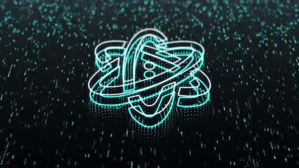 Technological Background Shiny Science Symbol Dark Background Seamless Loop — Stock Video