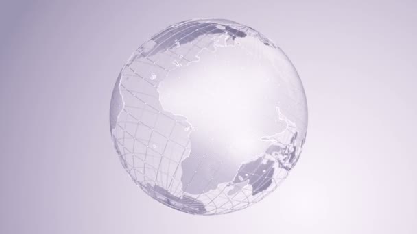 Abstract Purple Background Rotation Grey Earth Globe Glass Animation Seamless — ストック動画