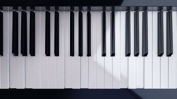 피아노 건반을 밀면서 피아노를 연주하는 애니메이션을 배경으로 루프의 애니메이션 — 비디오