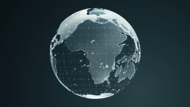 Absztrakt Sötét Háttér Forgatásával Szürke Earth Globe Üvegből Animáció Zökkenőmentes — Stock videók