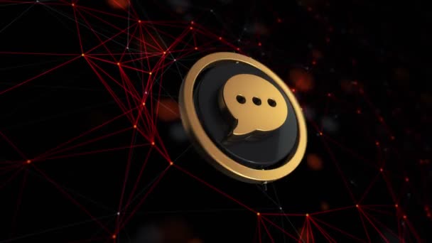 Animation Footage Chat Icon Rotating Circle Technology Background Seamless Loop — Stock Video