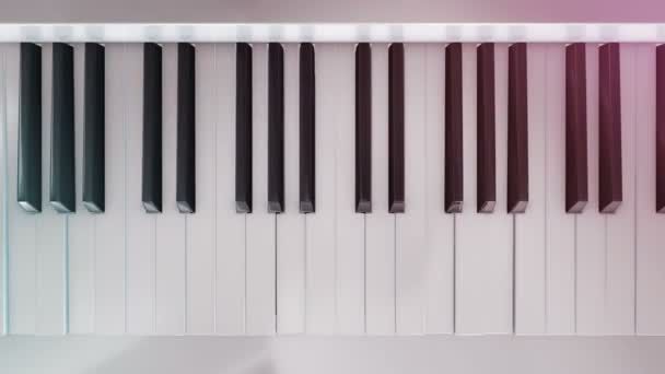 Bakgrund Med Animering Spel Piano Med Push Piano Nycklar Animation — Stockvideo