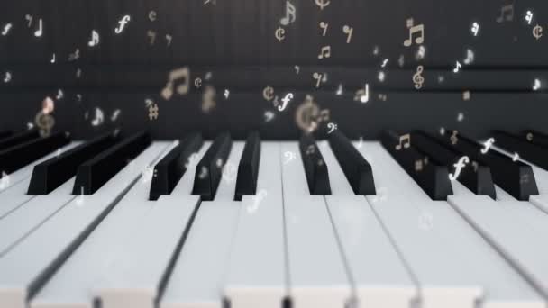 Fundo Com Animação Tocar Piano Com Teclas Piano Empurrando Símbolos — Vídeo de Stock