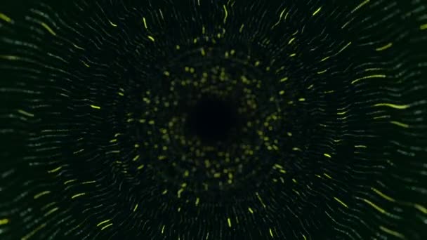 概要緑の縞やちらつき粒子からトンネルに飛び込むアニメーションをデータ転送として用いた技術の背景 シームレスなループのアニメーション — ストック動画