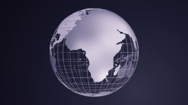 Fond abstrait avec rotation du globe terrestre gris en verre, Animation de boucle sans couture  