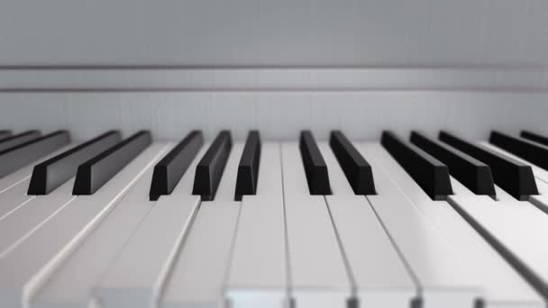 피아노 건반을 밀면서 피아노를 연주하는 애니메이션을 배경으로 루프의 애니메이션 — 비디오