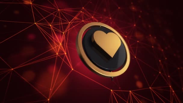 Animation Footage Heart Icon Rotating Circle Technology Background Seamless Loop — 비디오