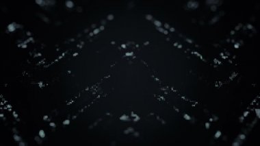 Beyaz titreşen noktaların animasyonuyla soyut teknoloji arka planı, kusursuz döngünün animasyonu