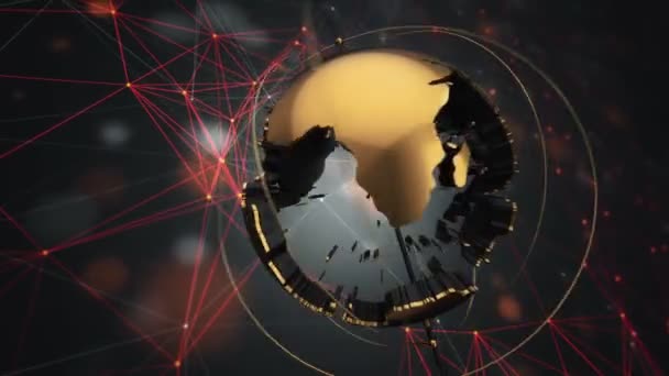 Nagranie Animacji Kuli Ziemskiej Tle Technologii Płynna Pętla — Wideo stockowe