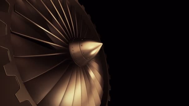 Animation Rotating Jet Engine Turbine Animation Seamless Loop — Stock Video