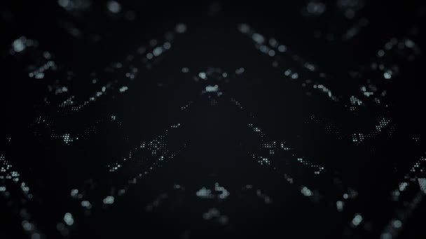 Fond technologique abstrait avec animation de points scintillants blancs, Animation de boucle transparente 