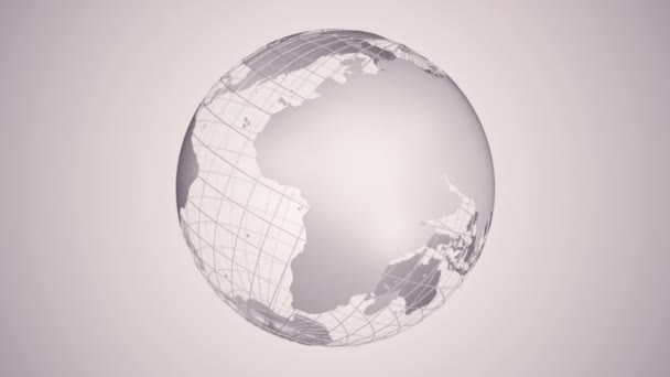 Abstrakt Bakgrund Med Rotation Earth Globe Från Glas Animation Sömlös — Stockvideo