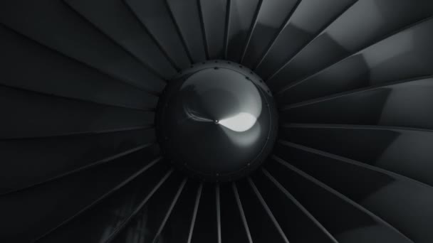 Animation Rotating Jet Engine Turbine Animation Seamless Loop — Stock Video