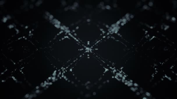 Fond technologique abstrait avec animation de points scintillants blancs, Animation de boucle transparente 