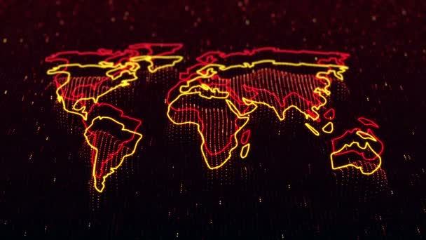 Filmato Animazione Della Mappa Della Terra Sfondo Tecnologico Loop Senza — Video Stock