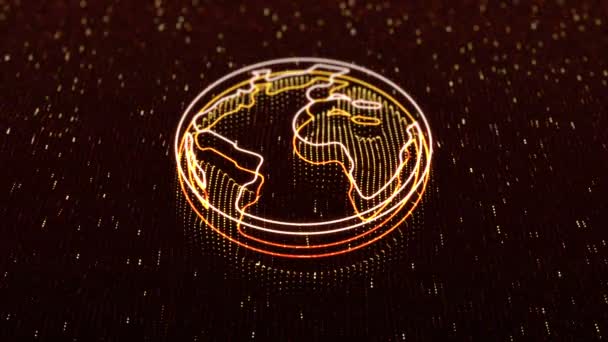 Animační Záběry Mapy Země Technologickém Pozadí Bezešvé Smyčky — Stock video