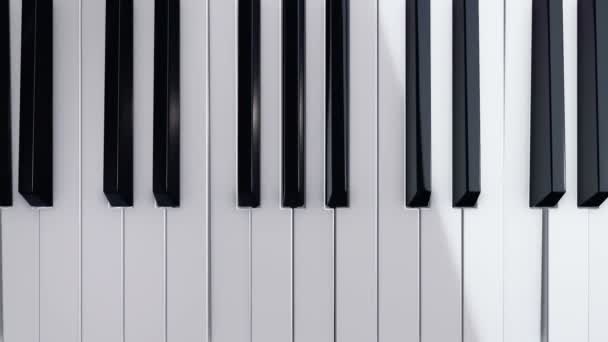 Piyano Tuşlarına Basılı Piyano Çalma Animasyonuyla Arka Plan Sorunsuz Döngünün — Stok video