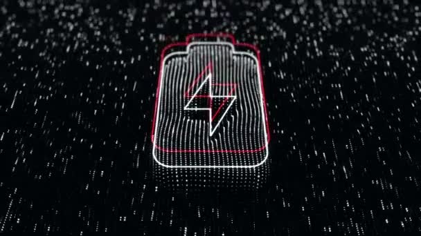 技术背景 明亮的电池图标在黑暗的背景 无缝圈 — 图库视频影像