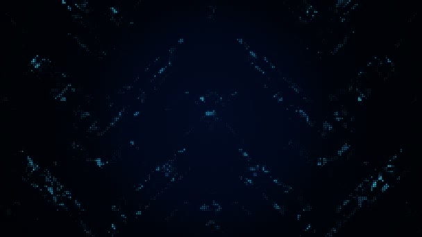 Fond technologique abstrait avec animation de points scintillants bleus, Animation de boucle transparente 