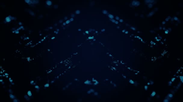 Fondo Tecnología Abstracta Con Animación Puntos Parpadeantes Azules Animación Bucle — Vídeos de Stock