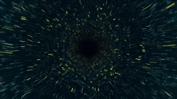 Abstrakter Technologiehintergrund Mit Animation Des Einfliegens Tunnel Aus Grünen Streifen — Stockvideo