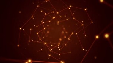 Devre elektrik sinyal parçacıkları ve yeşil ışık çizgilerinin animasyonuyla soyut teknoloji arka planı. Kusursuz döngünün animasyonu