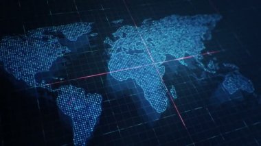 Dijital dünya haritasının manzarası