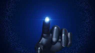 dijital el dokunmatik ekrana tıklıyor