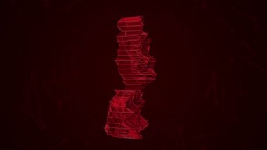 Metalik ağdaki notanın animasyon sembolü olan soyut bir arkaplan. Kusursuz döngünün animasyonu.