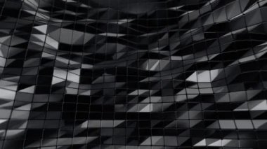 Çokgen yüzeyin köşesinde hareket eden animasyon ile soyut arkaplan. Kusursuz döngünün animasyonu
